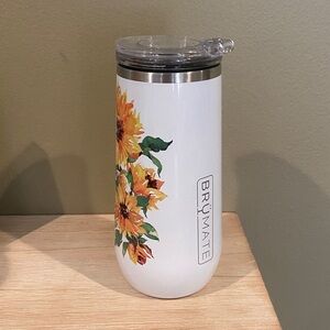 BRUMATE Sunflower Wine/Champagne Flute with Flip Top